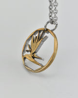 South Africa - Bird of Paradise Flower Cut Coin Pendant