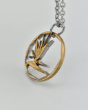 South Africa - Bird of Paradise Flower Cut Coin Pendant