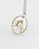 Singapore - Allamanda Lavender Flowers Cut Coin Pendant
