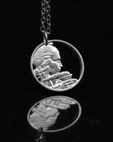 France - Cut Coin Pendant with Lady Liberty