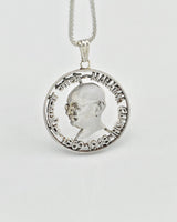 India - Silver Gandhi Centennial Cut Coin Pendant