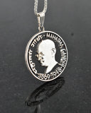 India - Silver Gandhi Centennial Cut Coin Pendant