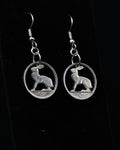 Ireland - Cut Coin Earrings with Hare
