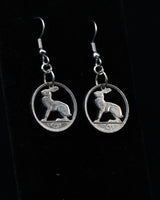 Ireland - Cut Coin Earrings with Hare