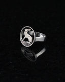 Ireland - 3 Pence Cut Coin Ring with Sterling Band (Hare)
