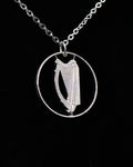 Ireland - Cut Coin Pendant with Harp (large 10 Pence)