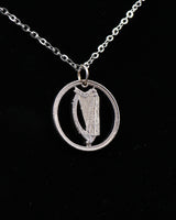 Ireland - Cut Coin Pendant with Harp (small 10 Pence)