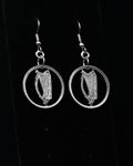 Ireland - Cut Coin Earrings with Harp (Small 10 Pence)