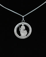 Switzerland - Silver Cut Coin Pendant with Helvetia