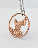 Ireland - Hen with Chicks Cut Coin Pendant