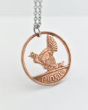 Ireland - Hen with Chicks Cut Coin Pendant