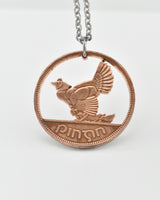 Ireland - Hen with Chicks Cut Coin Pendant