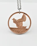 Ireland - Hen with Chicks Cut Coin Pendant