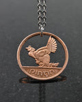 Ireland - Hen with Chicks Cut Coin Pendant