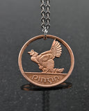 Ireland - Hen with Chicks Cut Coin Pendant