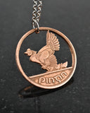 Ireland - Hen with Chicks Cut Coin Pendant