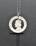 Honduras - Hand-Cut Coin Pendant with Chief Lempira