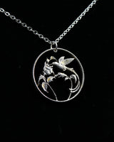 Jamaica - Streamer-tailed Hummingbird Cut Coin Pendant