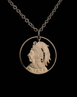 Mexico - Aztec Emperor Cuauhtemōc Cut Coin Pendant