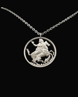 Greece - Cut Coin Pendant with Selene