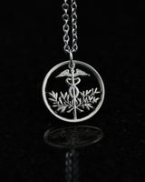 Bolivia - Cut Coin Pendant with Caduceus