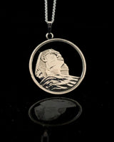 Egypt - Silver Cut Coin Pendant with Sphinx