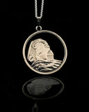 Egypt - Silver Cut Coin Pendant with Sphinx