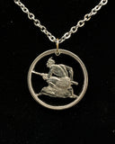 New Zealand - Cut Coin Pendant with Maori Warrior