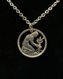 Germany - Cut Coin Pendant with Woman Planting Oak Tree