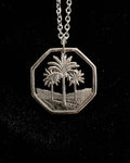 Iraq - Cut Coin Pendant with Palm Trees