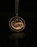 Ireland - Celtic Knot Bird Cut Coin Pendant