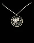 Tuvalu - Octopus Cut Coin Pendant with Black Background