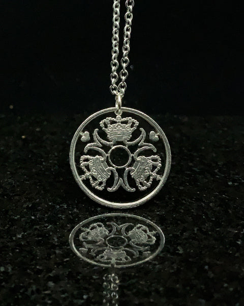 Denmark - Cut Coin Pendant with Three Crowns