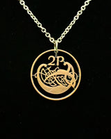 Ireland - Celtic Knot Bird Cut Coin Pendant