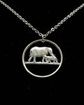 Malawi - Cut Coin Pendant with Elephants
