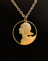 France - Cut Coin Pendant with Marianne