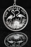 Bahamas - Flamingoes Cut Coin Pendant