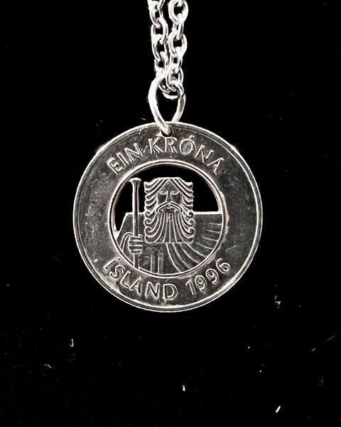 Iceland - Cut Coin Pendant with Giant Land Wight