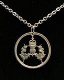 United Kingdom - Cut Coin Pendant with Crowned Thistle