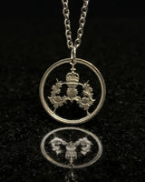 United Kingdom - Cut Coin Pendant with Crowned Thistle