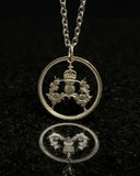 United Kingdom - Cut Coin Pendant with Crowned Thistle