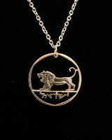 Israel - Cut Coin Pendant with Stylized Lion