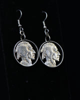 U.S. - Cut Coin Earrings with Indian Head