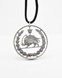 Iran - Lion Cut Coin Pendant