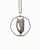 Ireland - Cut Coin Pendant with Harp (50 Pence)