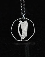 Ireland - Cut Coin Pendant with Harp (50 Pence)