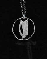 Ireland - Cut Coin Pendant with Harp (50 Pence)