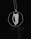 Ireland - Cut Coin Pendant with Harp (50 Pence)