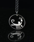 Israel - Cut Coin Pendant with Stylized Ship