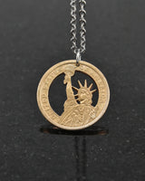 U.S. - Statue of Liberty Cut Coin Pendant